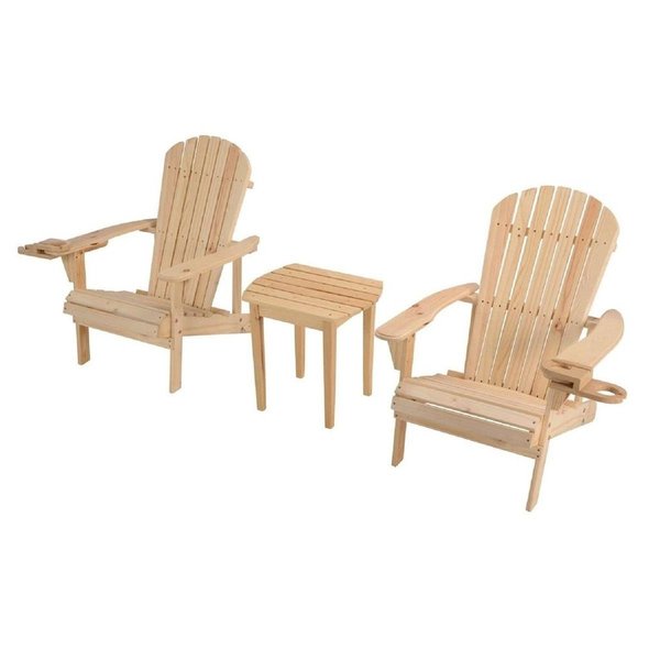 W Unlimited Earth Collection Adirondack Chair with Phone & Cup Holder, Natural SW2101NC-CH2ET
